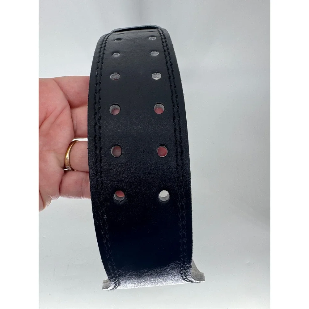 Gold's Gym Weightlifting Belt Men L/XL Black Leather Foam Padded Gorpcore Gym